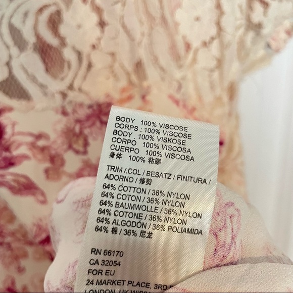 Free People Lucie Mini in Pink Combo tie back lace insert 12 - Picture 7 of 9